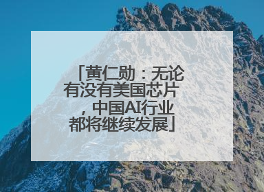 黄仁勋：无论有没有美国芯片，中国AI行业都将继续发展