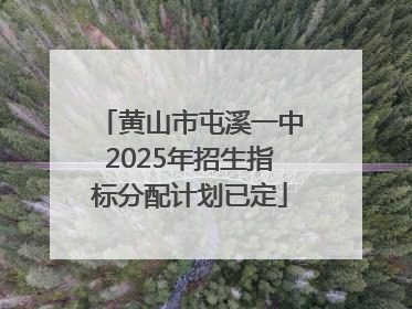 黄山市屯溪一中2025年招生指标分配计划已定