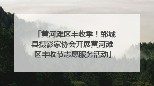黄河滩区丰收季！郓城县摄影家协会开展黄河滩区丰收节志愿服务活动