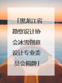 黑龙江省勘察设计协会冰雪创意设计专业委员会揭牌