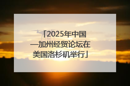 2025年中国—加州经贸论坛在美国洛杉矶举行