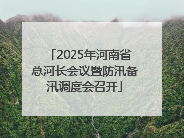 2025年河南省总河长会议暨防汛备汛调度会召开