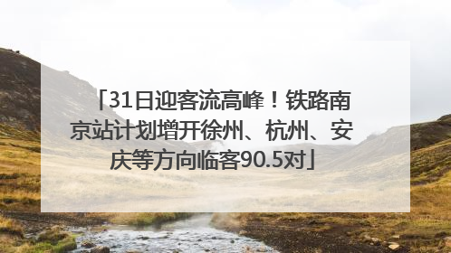 31日迎客流高峰！铁路南京站计划增开徐州、杭州、安庆等方向临客90.5对