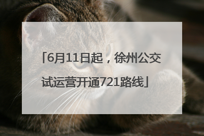 6月11日起，徐州公交试运营开通721路线