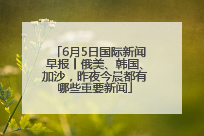 6月5日国际新闻早报丨俄美、韩国、加沙，昨夜今晨都有哪些重要新闻