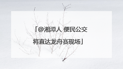@湘潭人 便民公交将直达龙舟赛现场